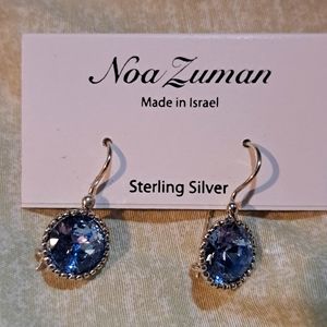 Aquamarine and sterling silver earrings